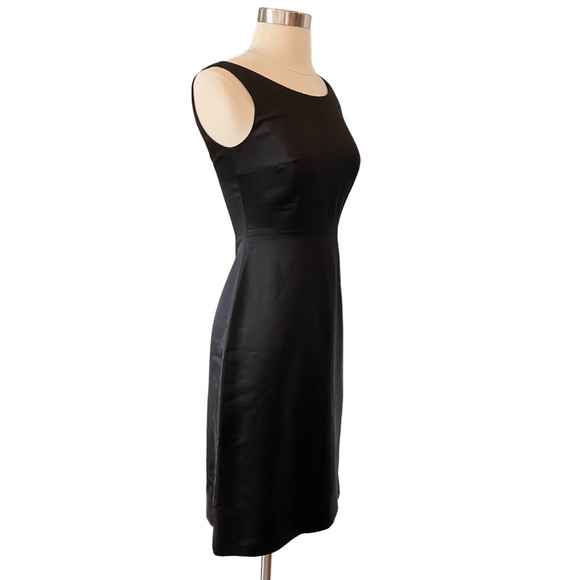 Y2K Tahari Black Satin Open Back Cocktail Dress - Picture 5 of 10